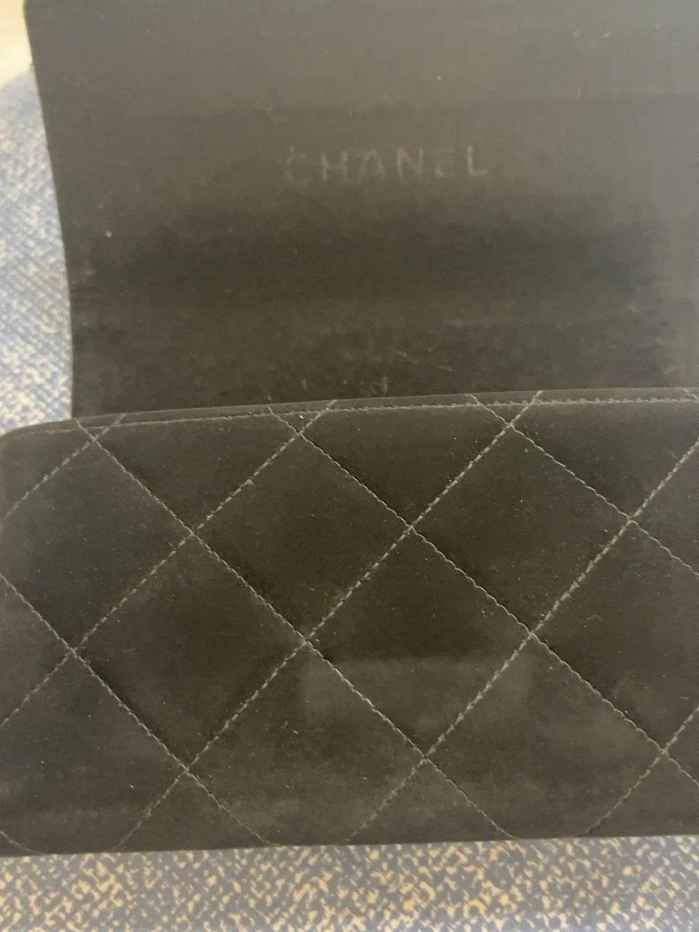 CHANEL Black Gold CC Logo Lattice Oversized Sunglasses 71711 + Case RARE